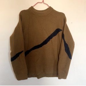Oak + Fort sweater XS brown blue stripe pullover